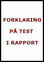 Forklaring paa test i rapport